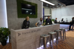 Dir. of Prod. Marketing Meredith kickin' it with the fellas at the developer booth.