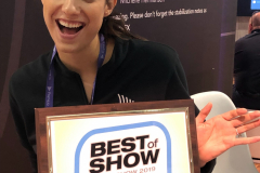 Megan the NAB Mastermind with our NAB Best Booth Design award.