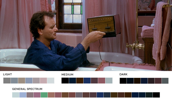 Color palette in a scene from Groundhog Day