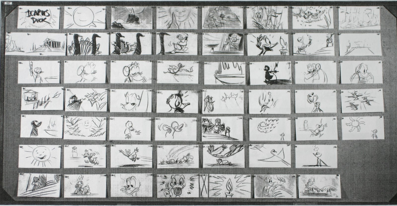 Storyboards to a classic Disney cartoon