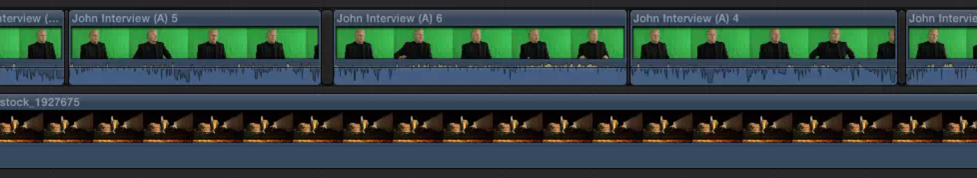 The keying and compositing for each camera angle was placed in a compound clip.