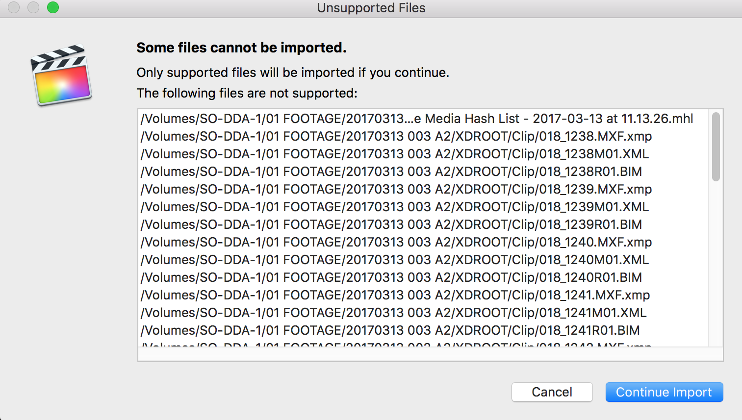 FCP X Proxies - Unsupported Files