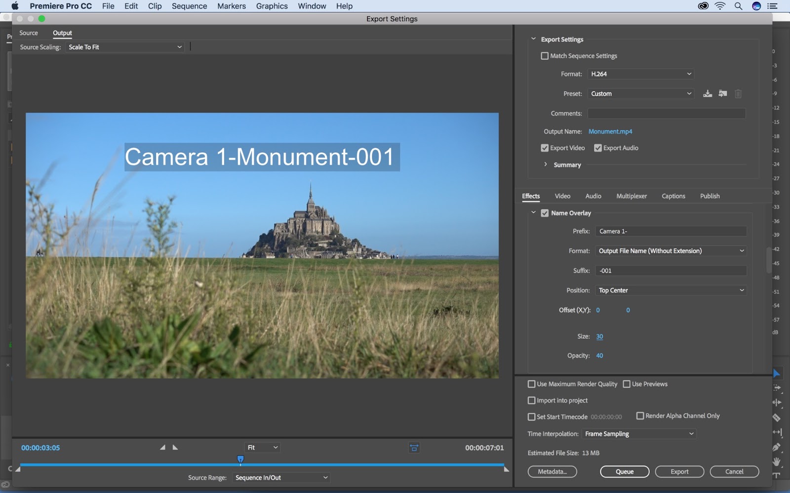 gebruikmakend van een naamoverlay in Premiere Pro