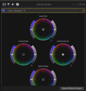 FCPX color wheels