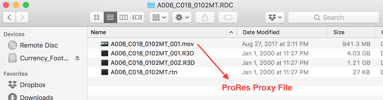 RED workflows - ProRes Proxy File
