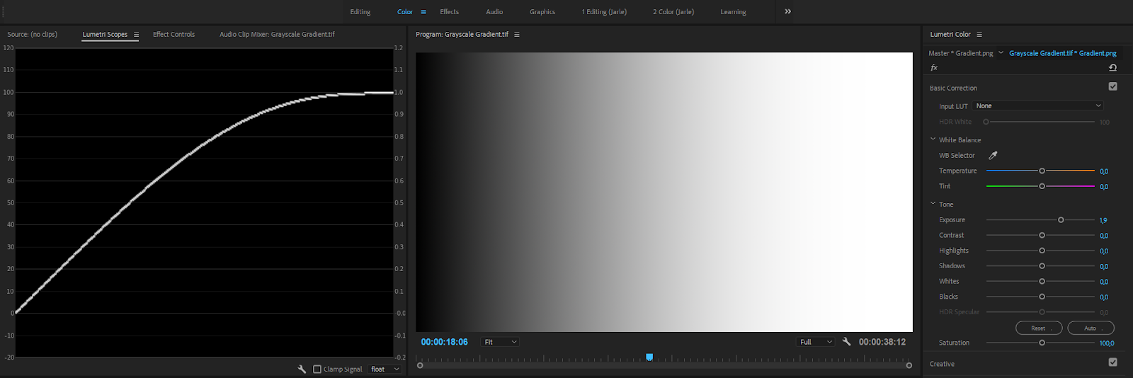 Compression effect of the Exposure slider.