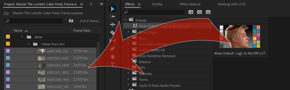 Add Input LUT to all Clips