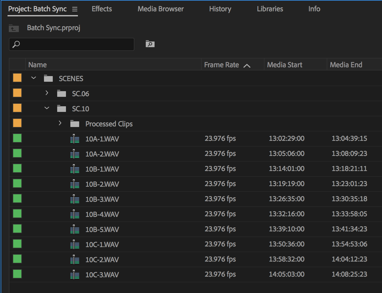 premiere pro sync audio and video