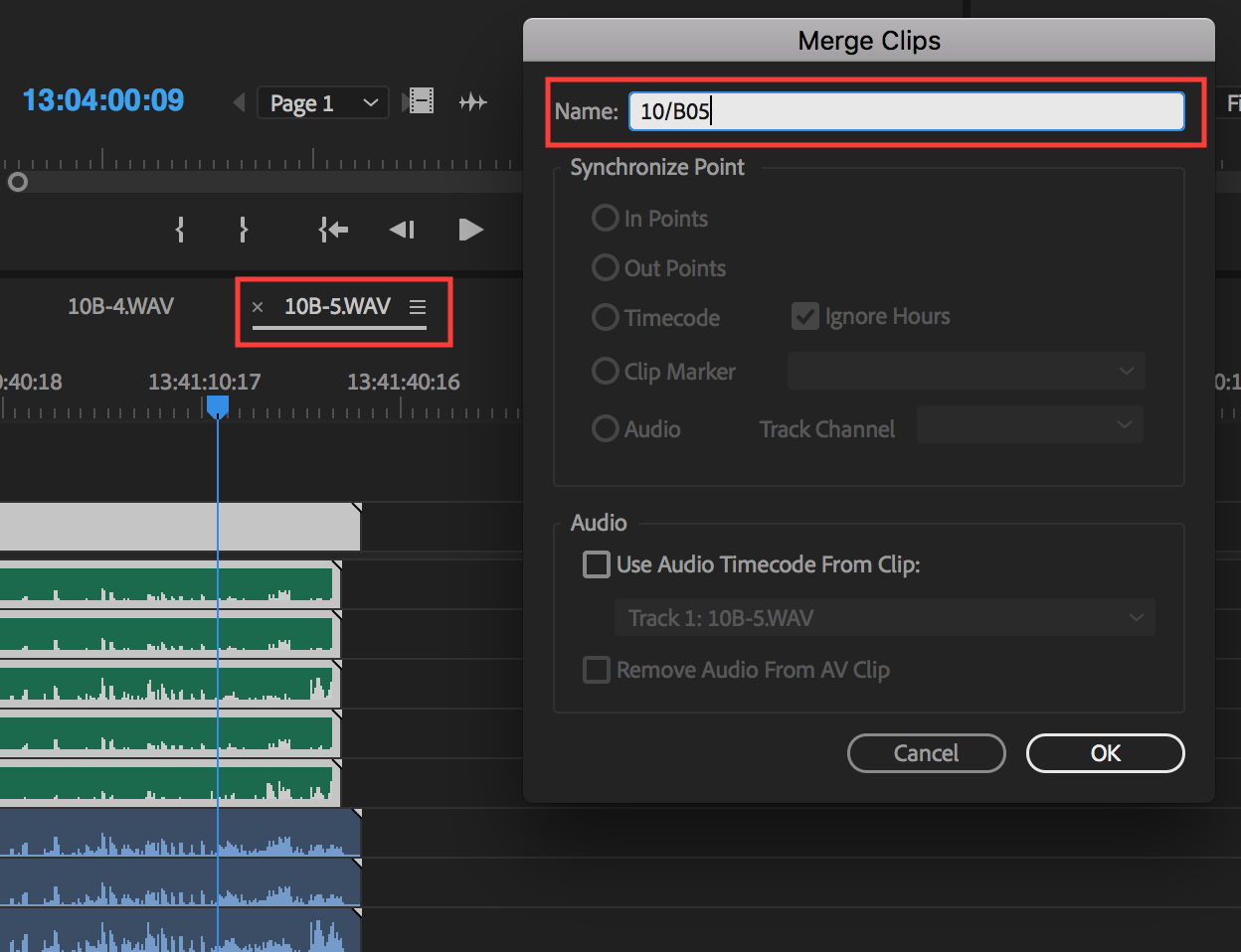 exprting sync audio pluraleyes 4