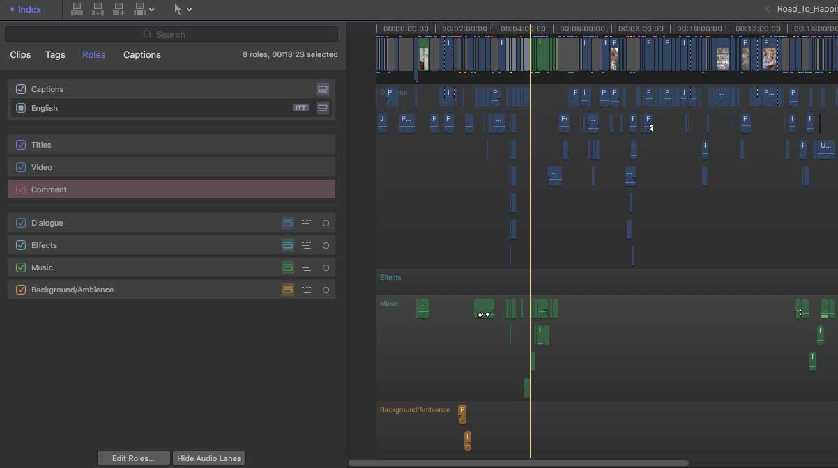 FCPX - After show Audio Lanes
