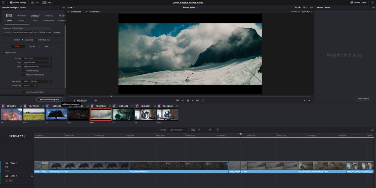 Mixing Frame Rates in DaVinci Resolve Part 5 Rendering