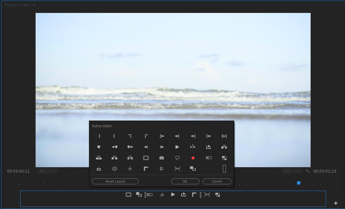 Premiere Pro's Program Panel Button Editor