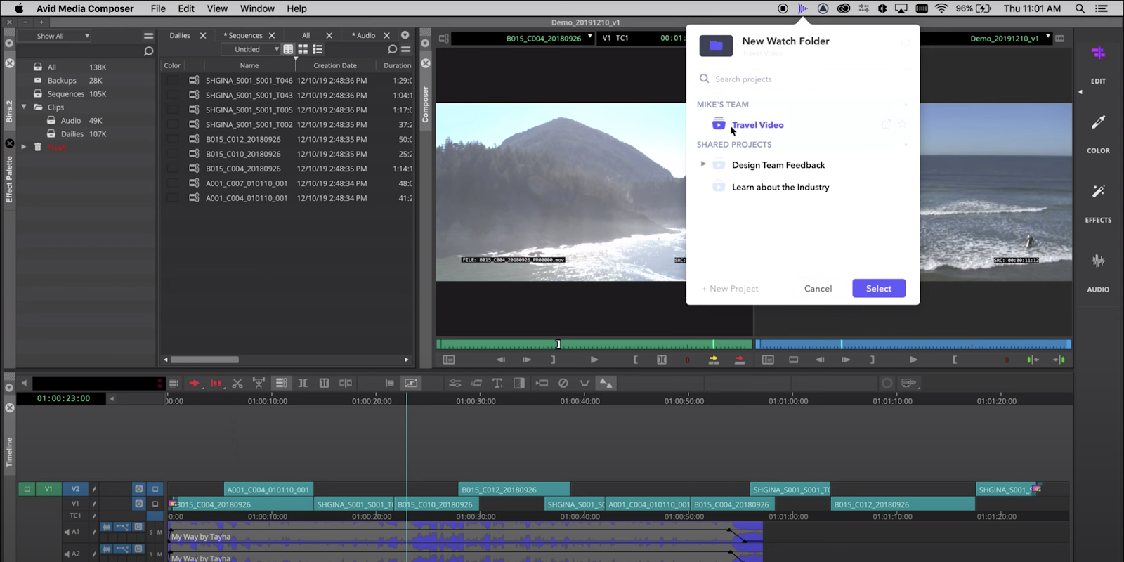 avid media composer training load video