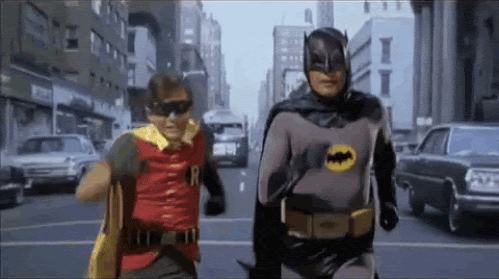 Batman and Robin running