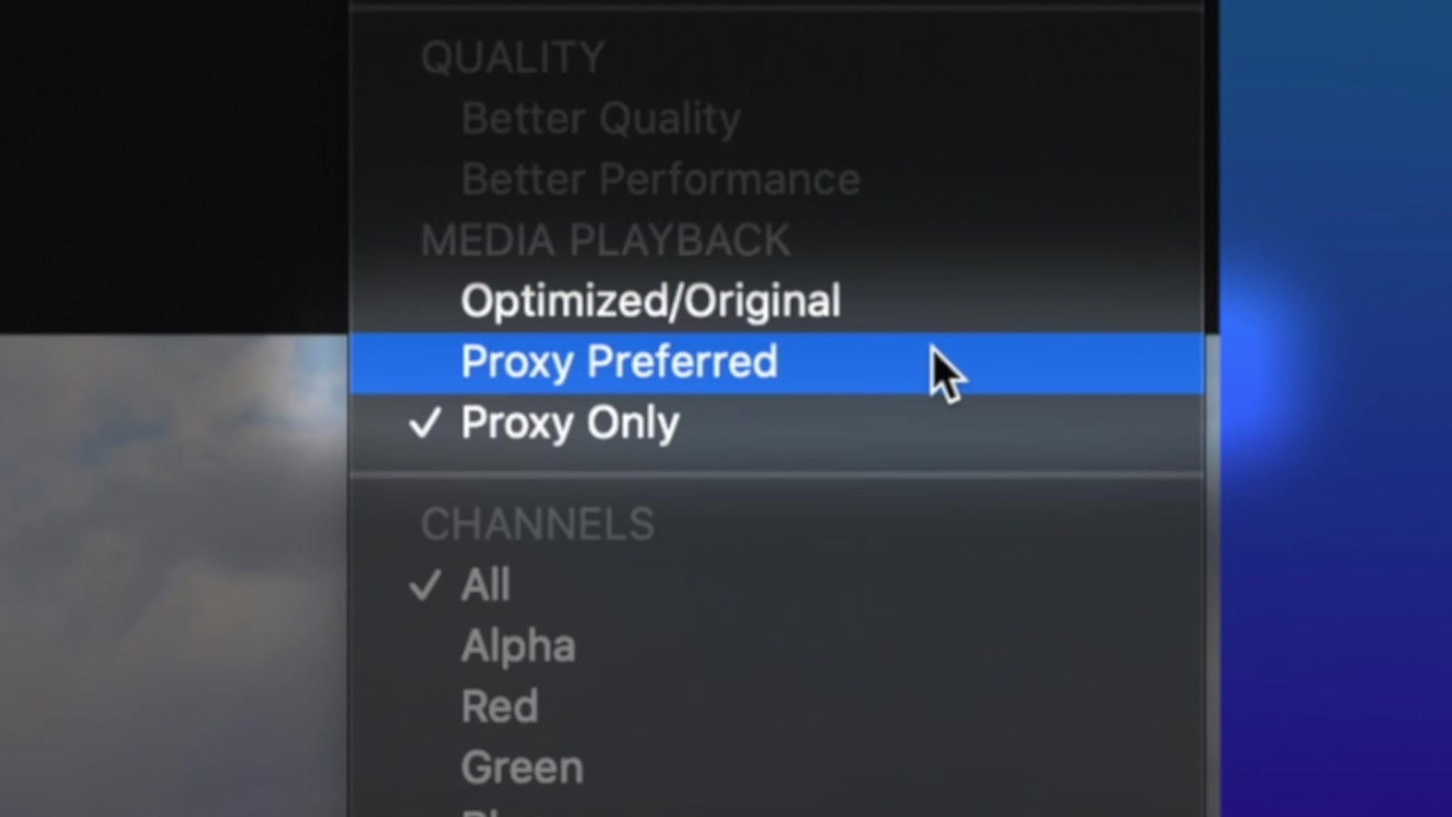 fcpx proxy preferred