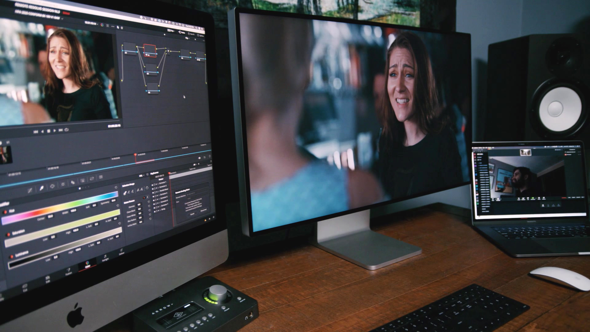 A remote color grading session in an HDR workflow