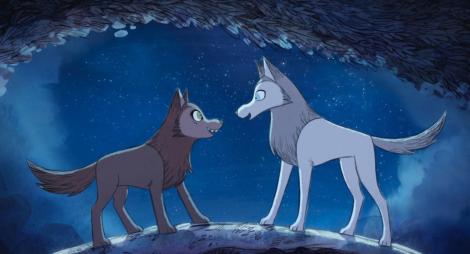 Mebh and Robyn in wolf form