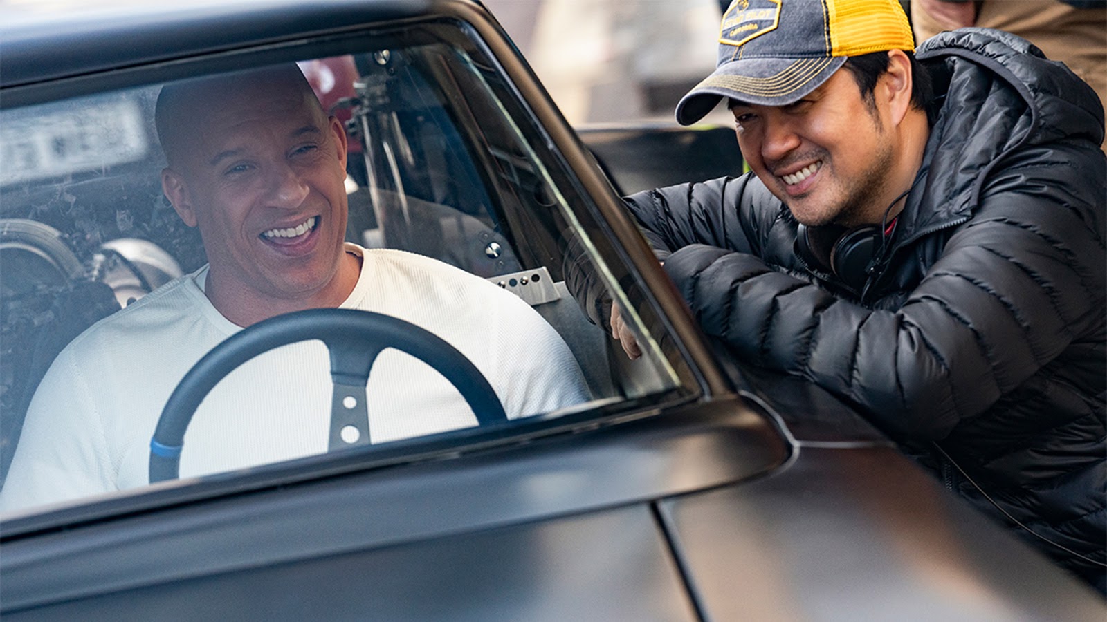 Vin Diesel and Justin Lin on the set of F9