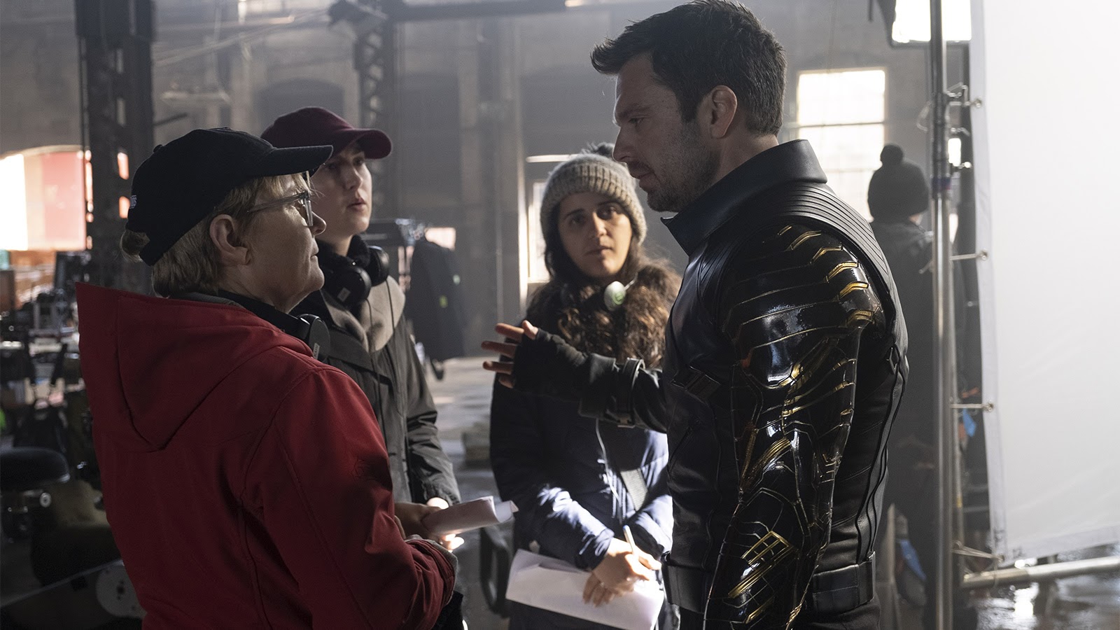 Sebastian Stan and Kari Skogland BTS of The Falcon and The Winter Soldier 