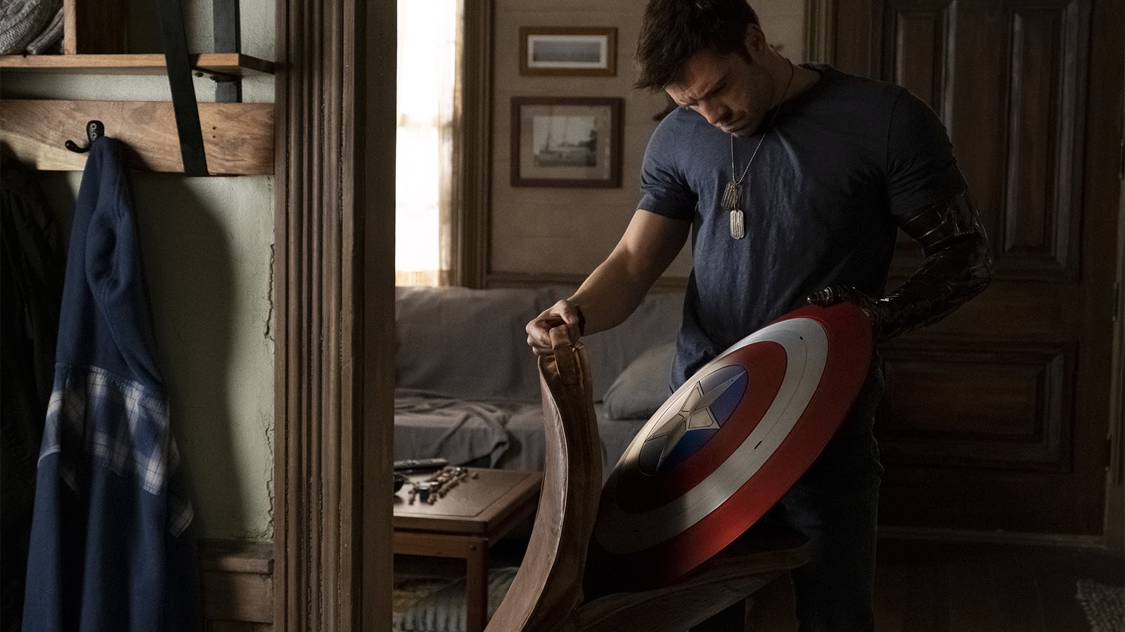 Bucky finds Captain America's shield