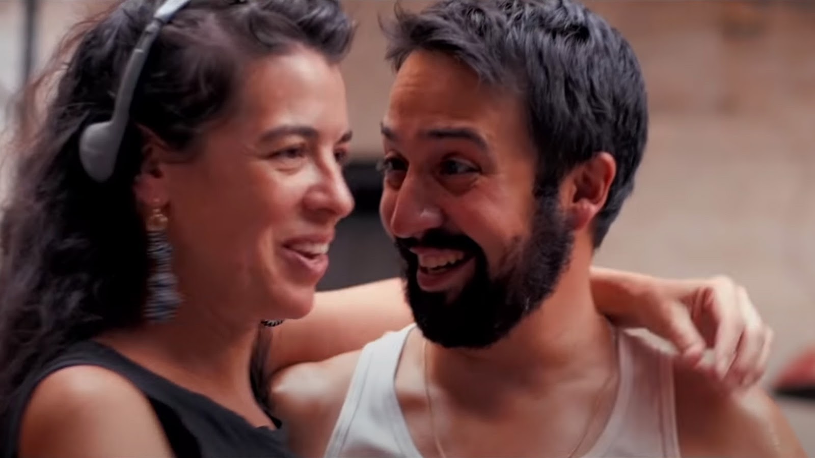 Quiara Alegría Hudes and Lin-Manuel Miranda on location for In the Heights