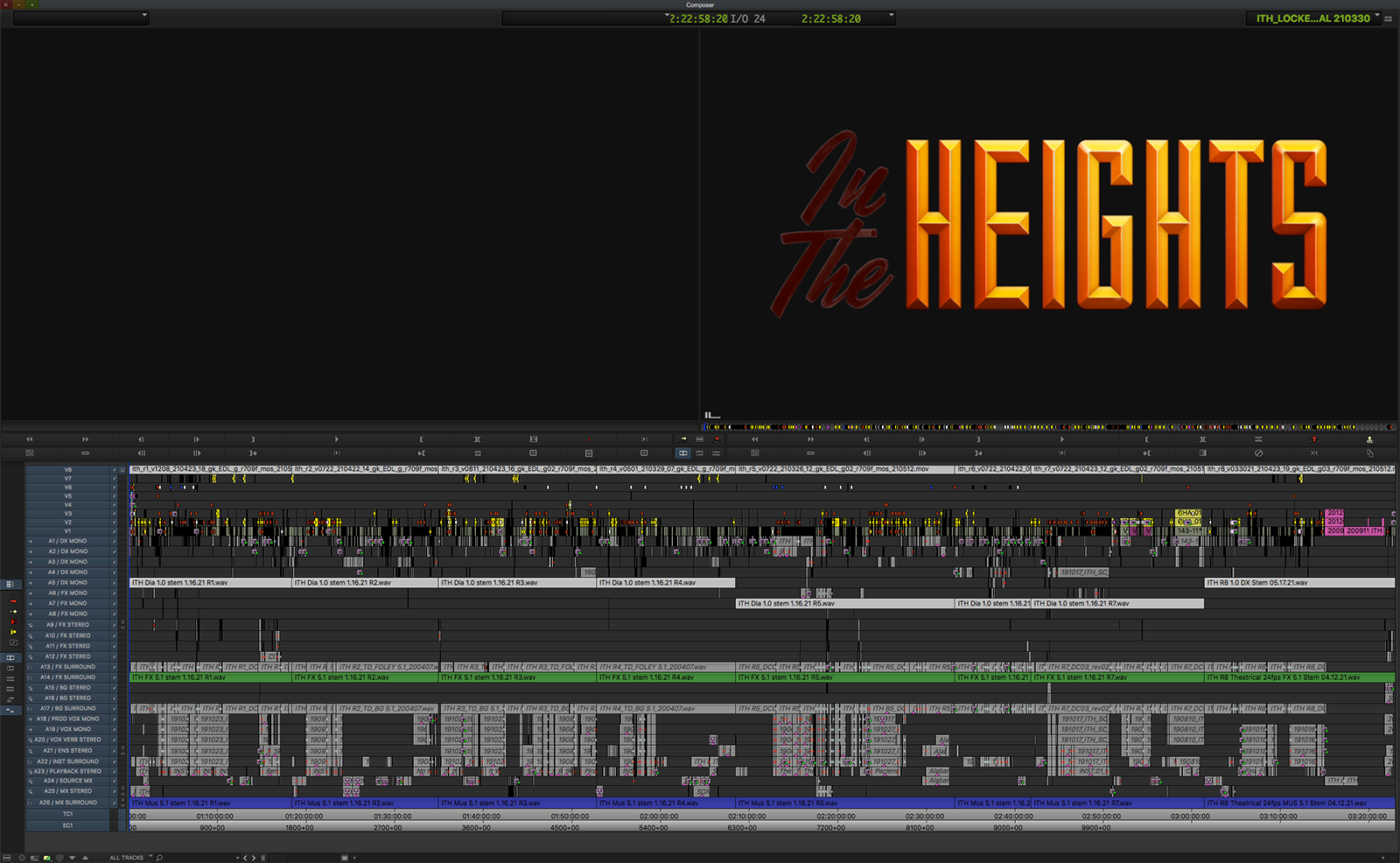 In the Heights edit timeline