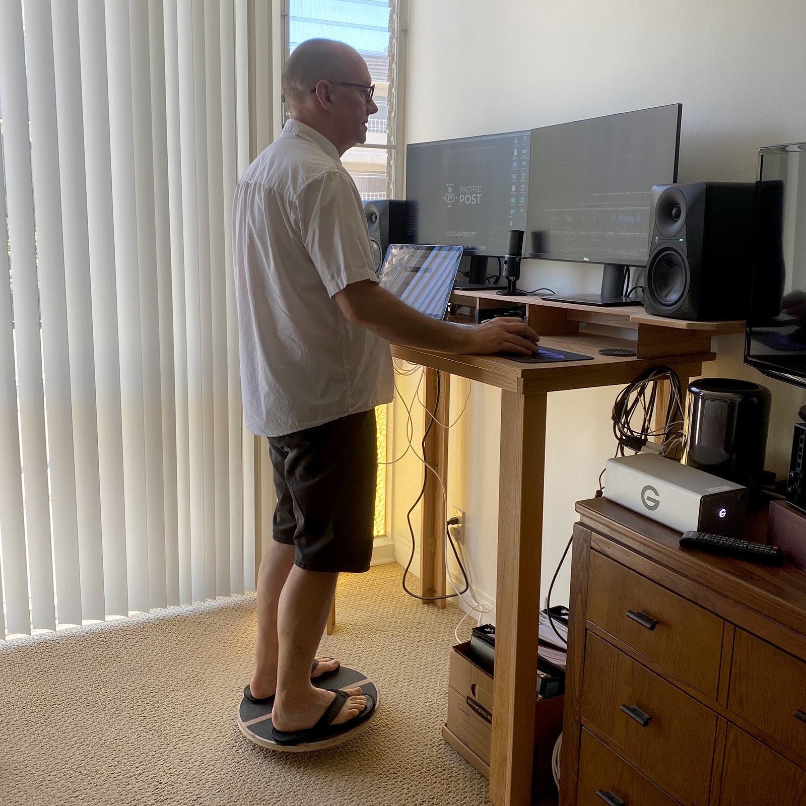 Niven at his standing desk