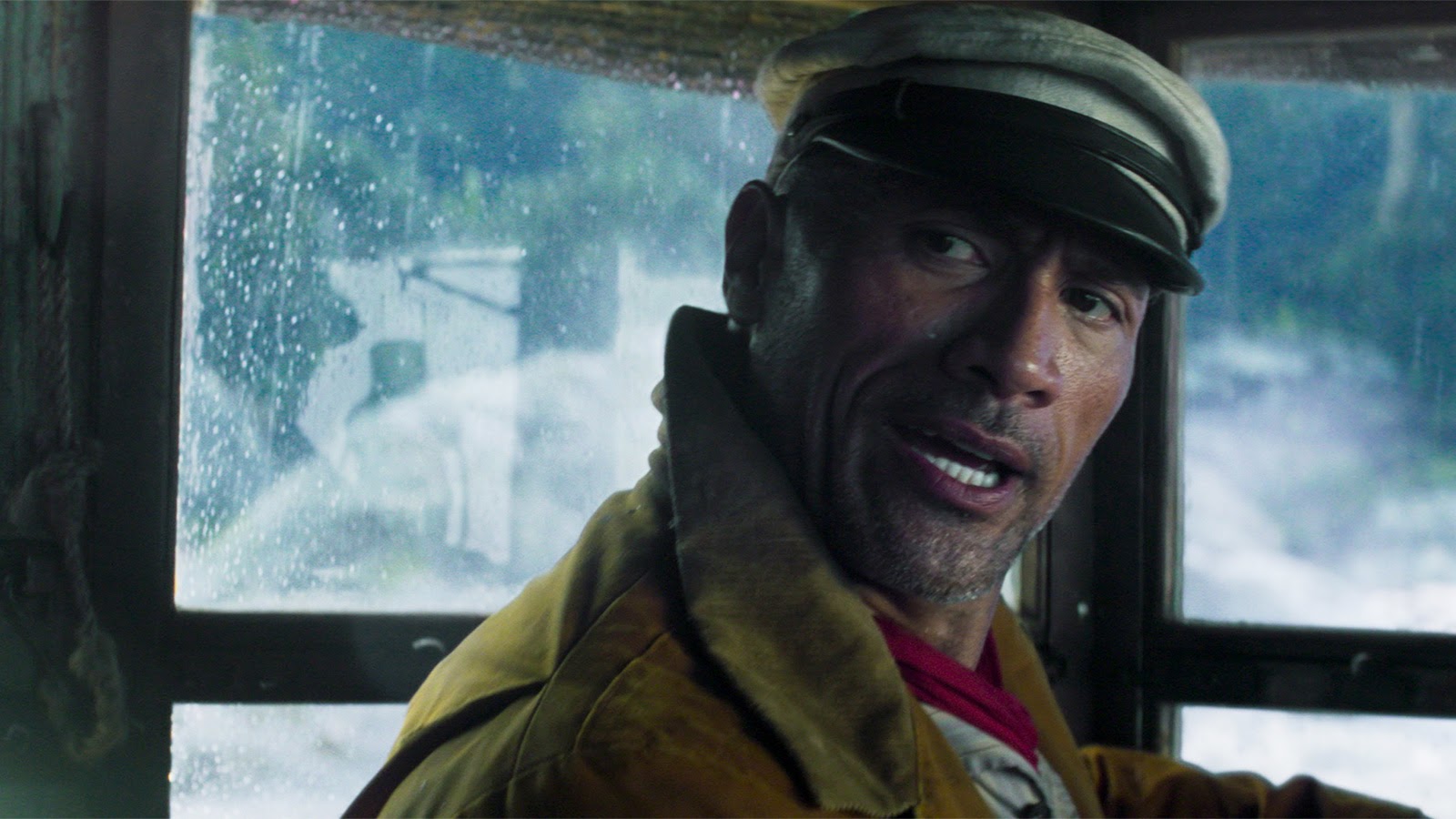 Dwayne Johnson as Skipper Frank Wolff in Jungle Cruise.