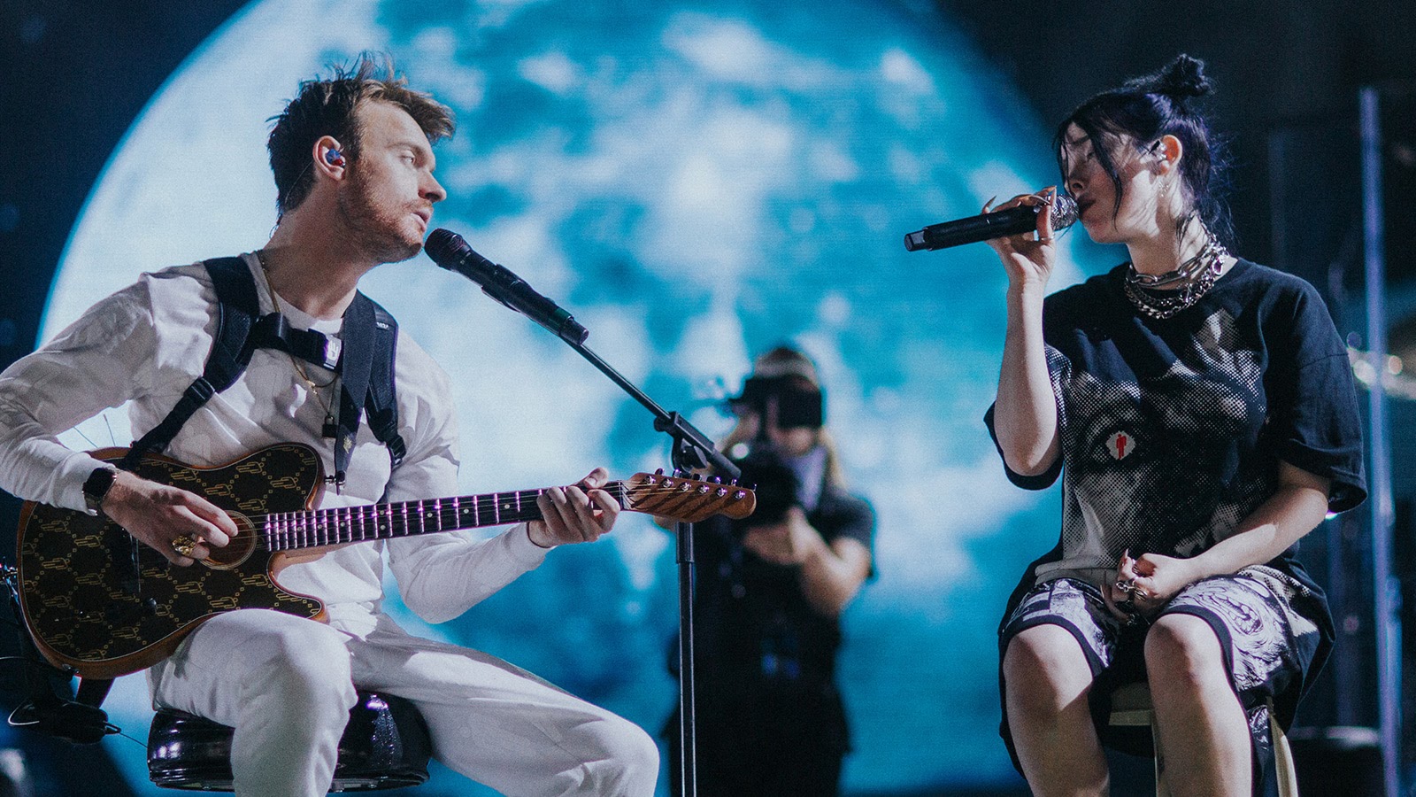 Billie and Finneas on stage