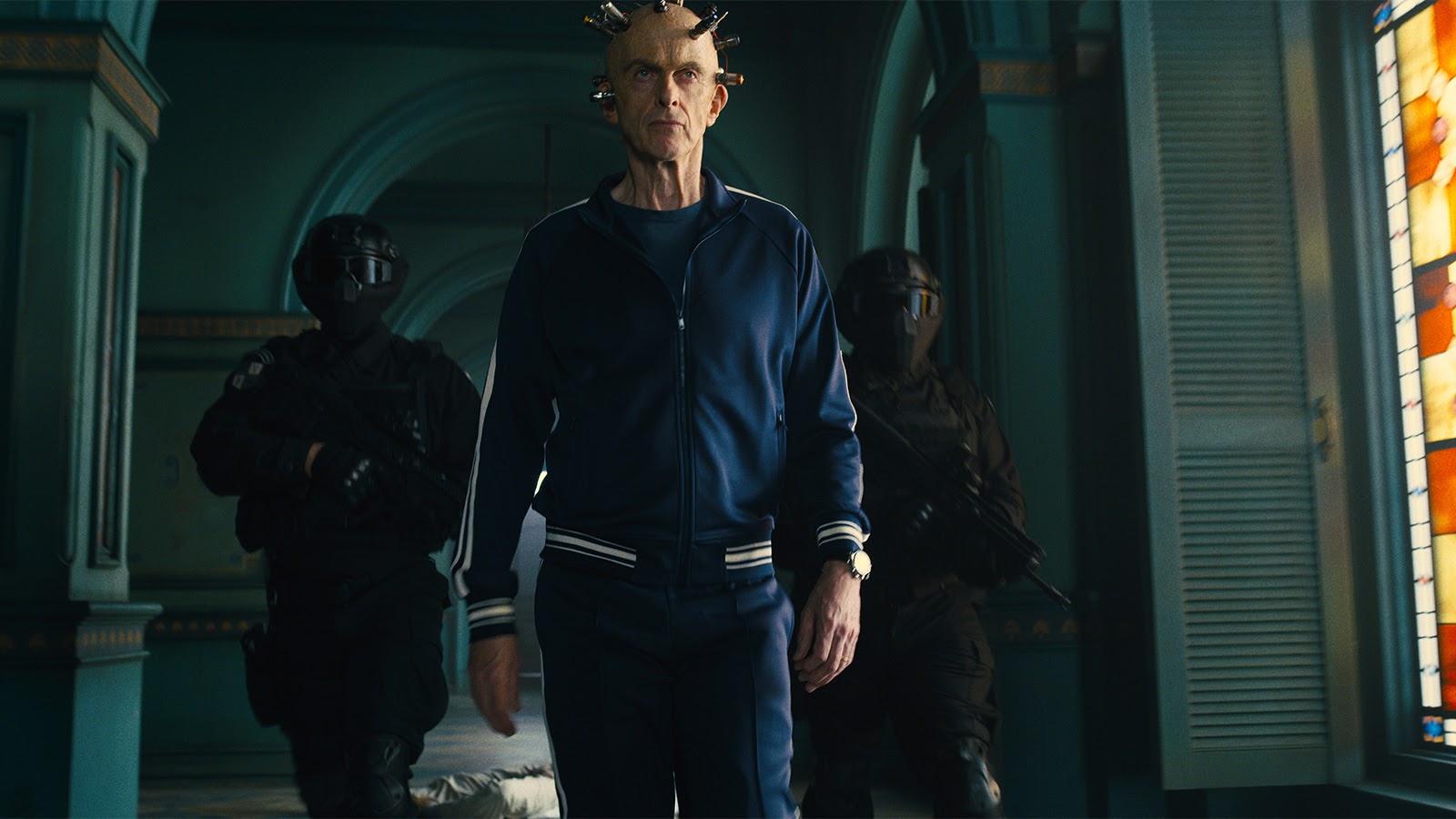 Peter Capaldi rockin the tracksuit in The Suicide Squad. 