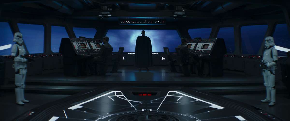 Moff Gideon stands on the bridge in The Mandalorian, Chapter 16: The Rescue.