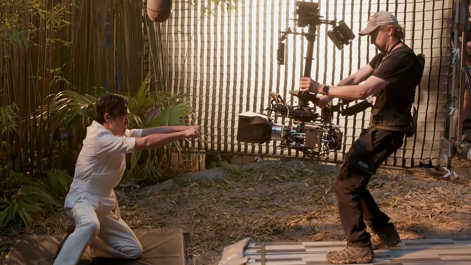 Steadicam operator shoots Tony Chiu-Wai Leung in action.
