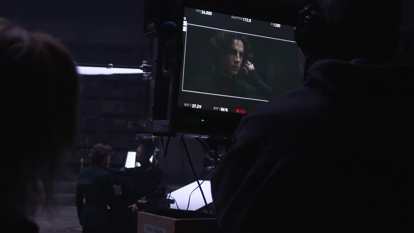BTS shot of Timothée Chalamet on the set of Dune