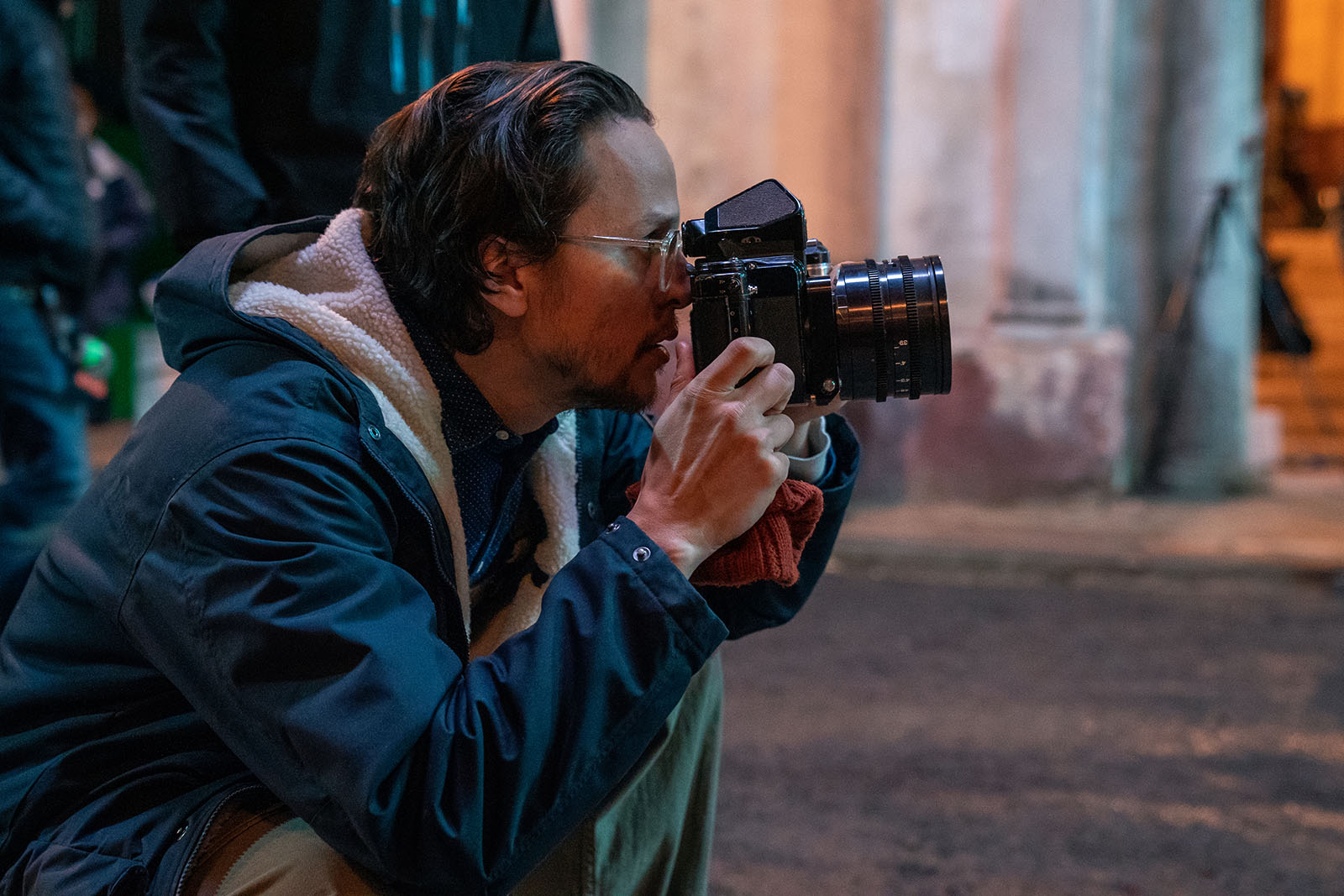 Writer/director Cary Joji Fukanaga frames the view with an SLR camera.
