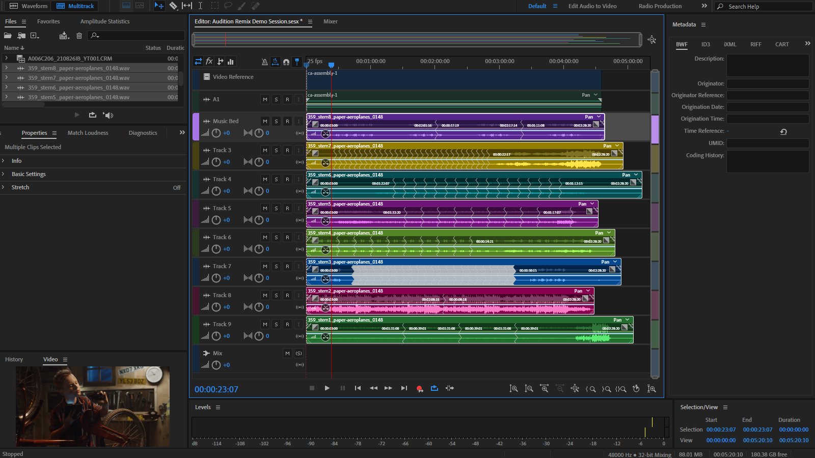 Using Remix on audio stems may not work, but can occasionally provide surprising results