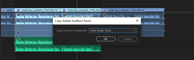 adding the rendered files as new audio tracks to your Premiere Pro timeline