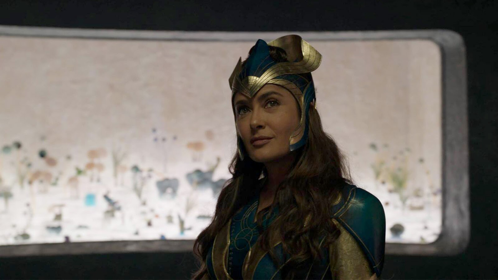 Salma Hayek as Ajak in Eternals. Image © Marvel Studios