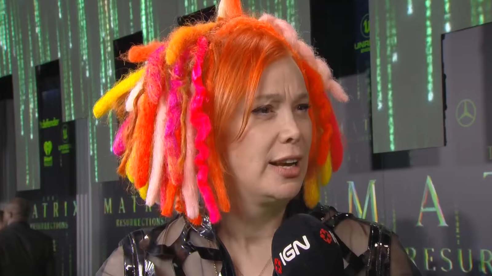 Director/writer Lana Wachowski on the red carpet for the premiere of The Matrix Resurrections. Image © Warner Bros Pictures