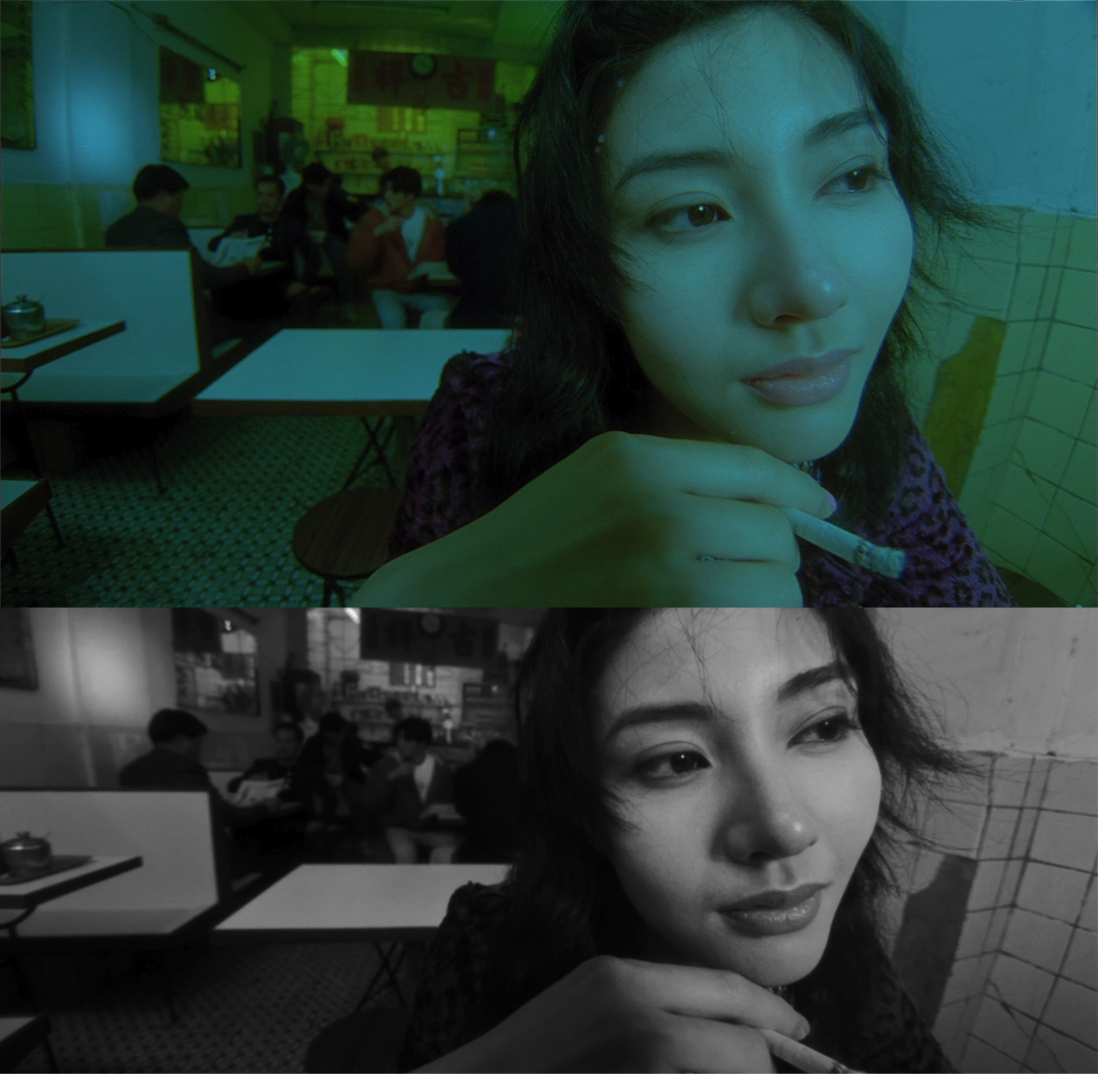 Some found Wong Kar-wai’s monochrome aspect ratio switch in Fallen Angels quite jarring. Images © Jet Tone Productions