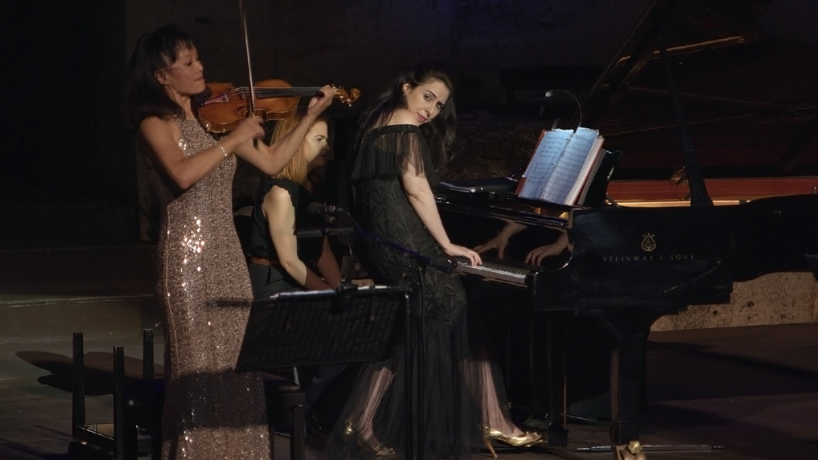Mira Wang on violin and Vanessa Perez on piano.
