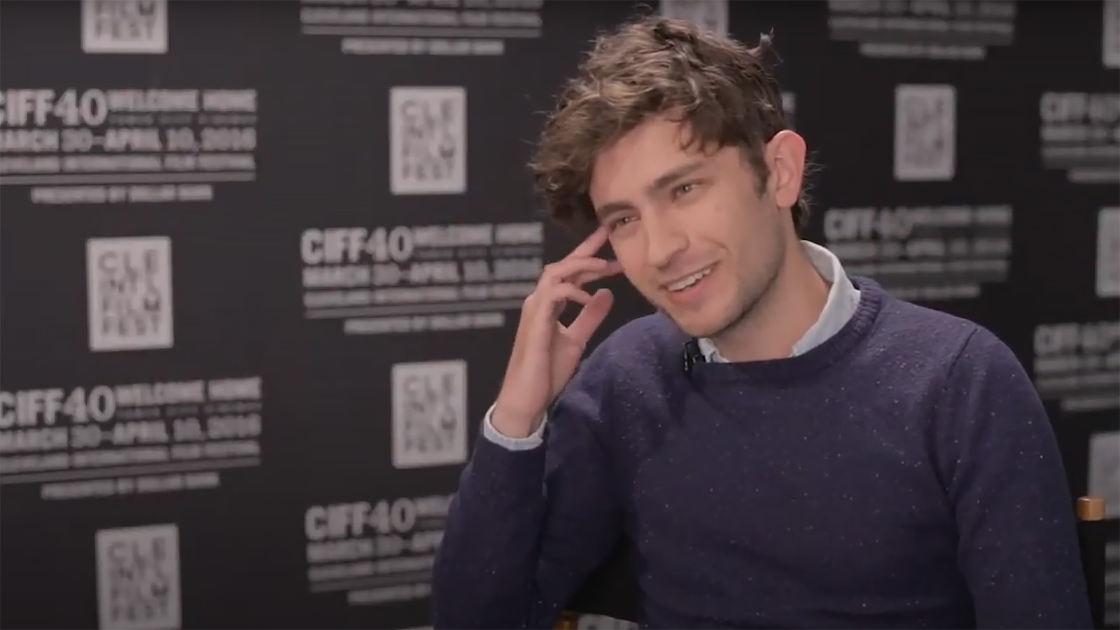 Editor Harrison Atkins being interviewed for CIFF40 in 2016.