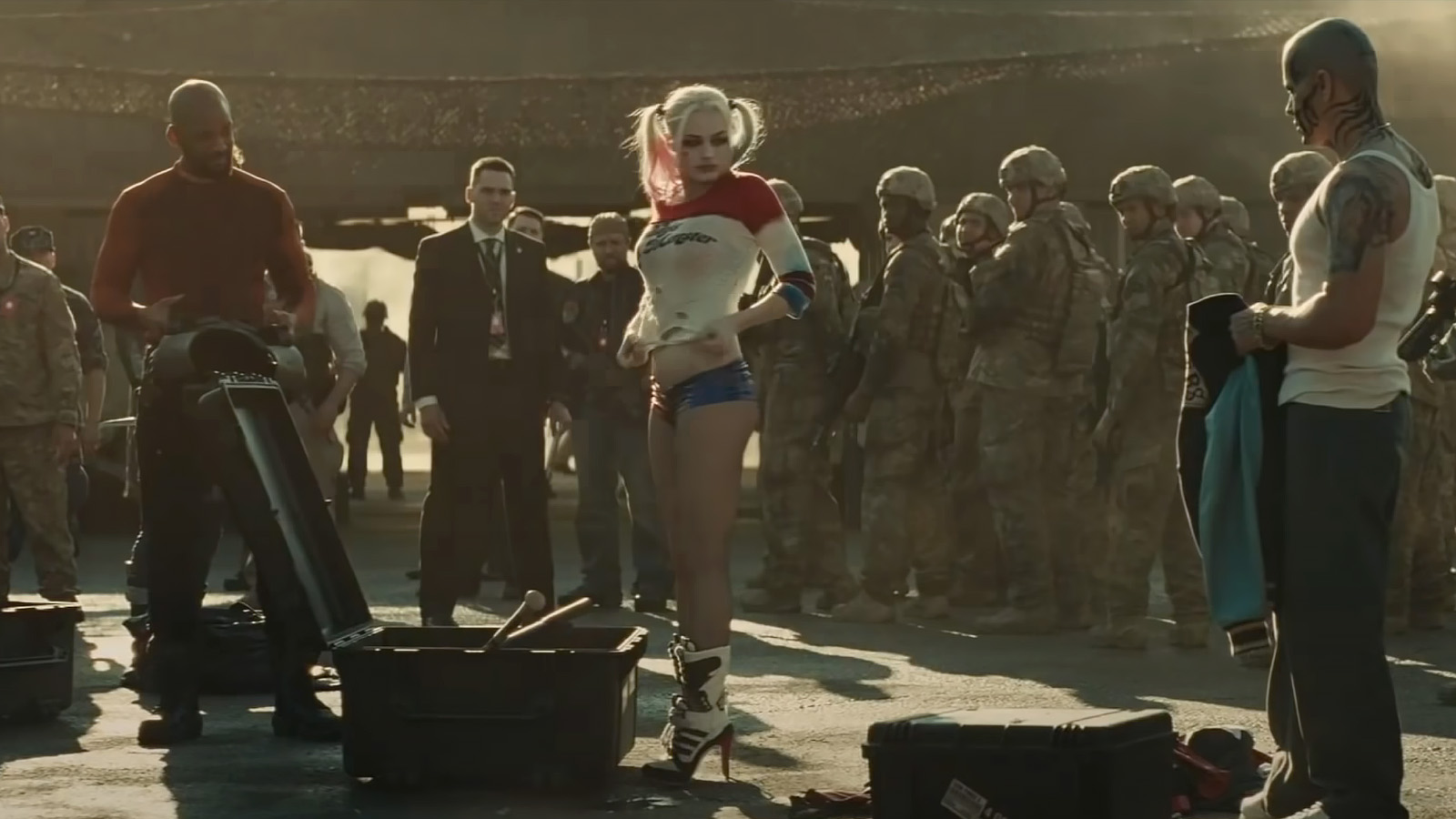 Spot the difference. Harley Quinn in Suicide Squad (2016), directed by David Ayer…