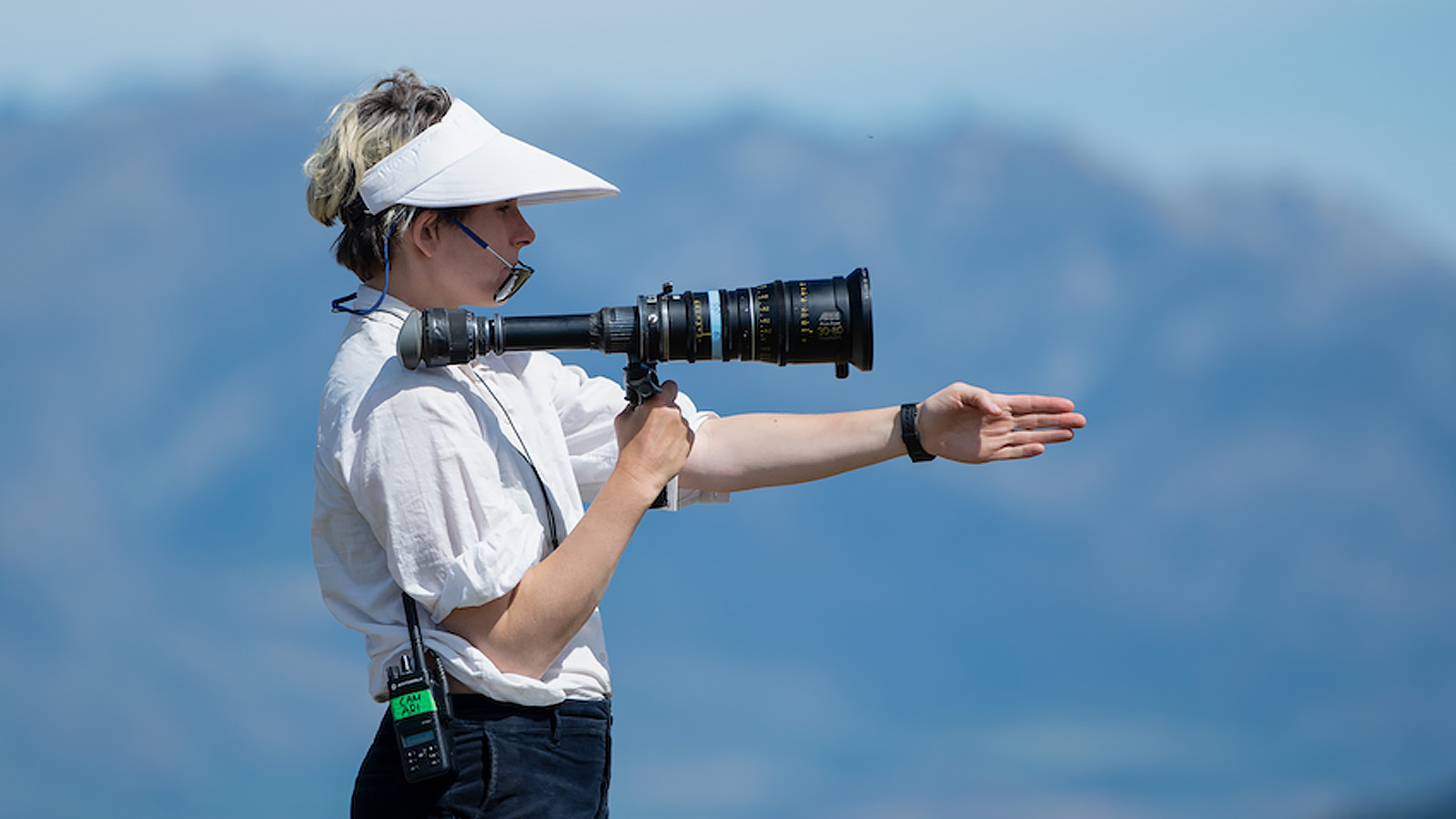 The Power of the Dog cinematographer Ari Wegner gives direction against a backdrop of New Zealand’s mountainous landscape. Image © Netflix