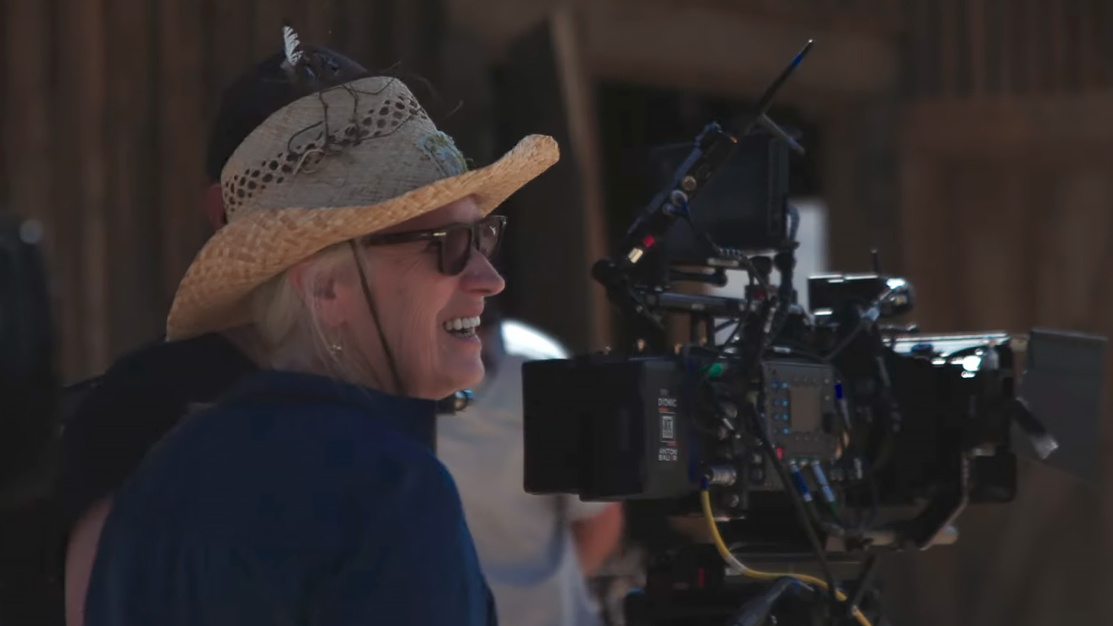 Director Jane Campion next to an ALEXA LF used to shoot The Power of the Dog. Image © Netflix