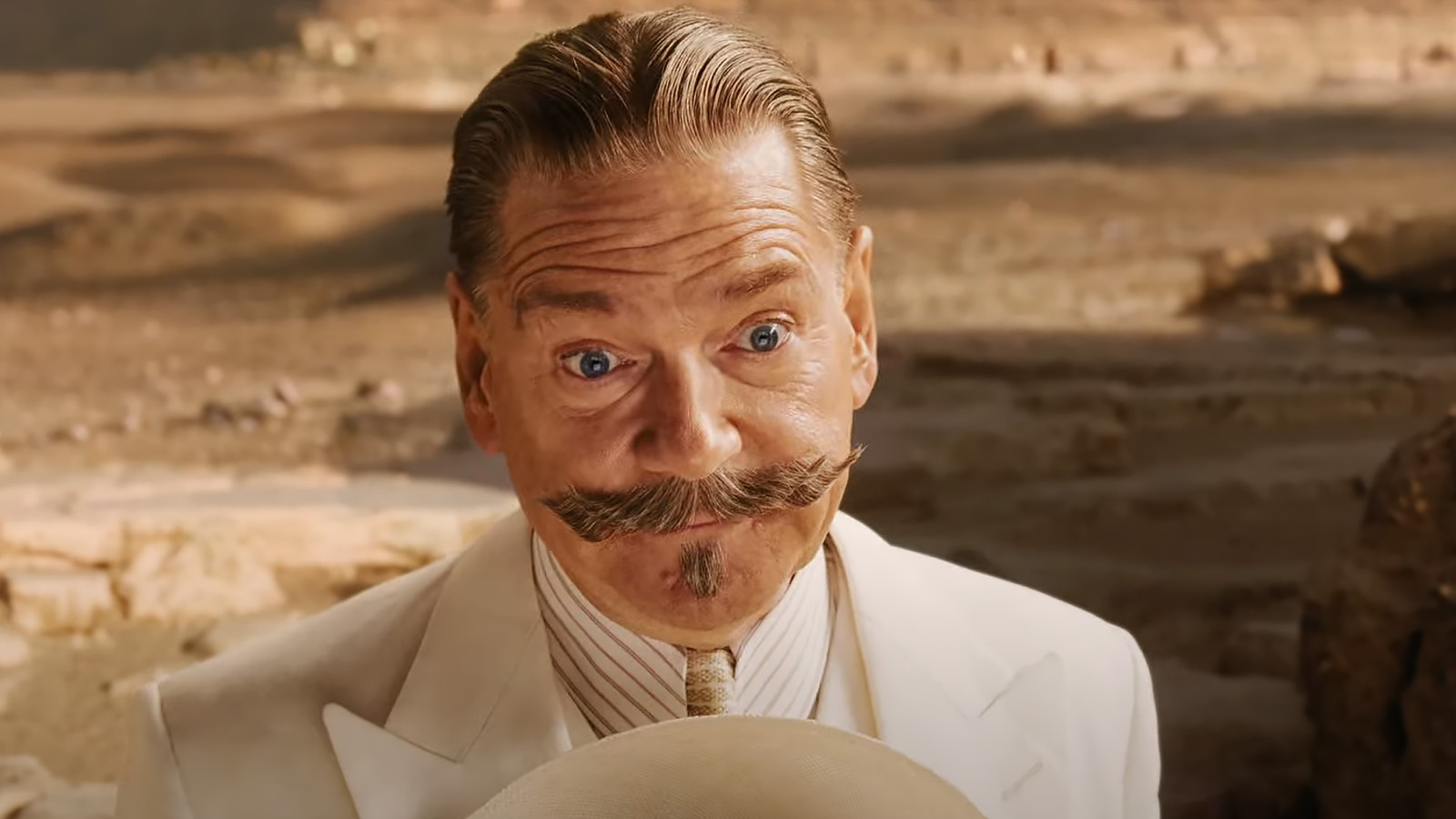 Kenneth Branagh and mustache in Death on the Nile. Image © 20th Century Studios
