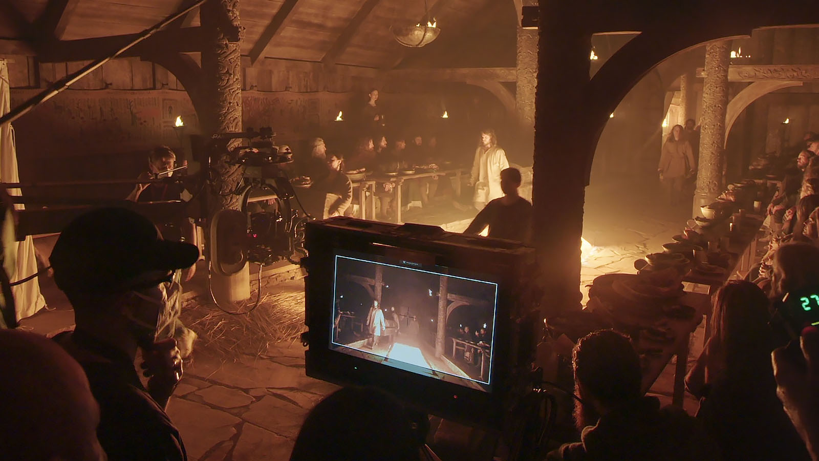 Behind the scenes of the moot hall in The Northman. Image © Focus Features