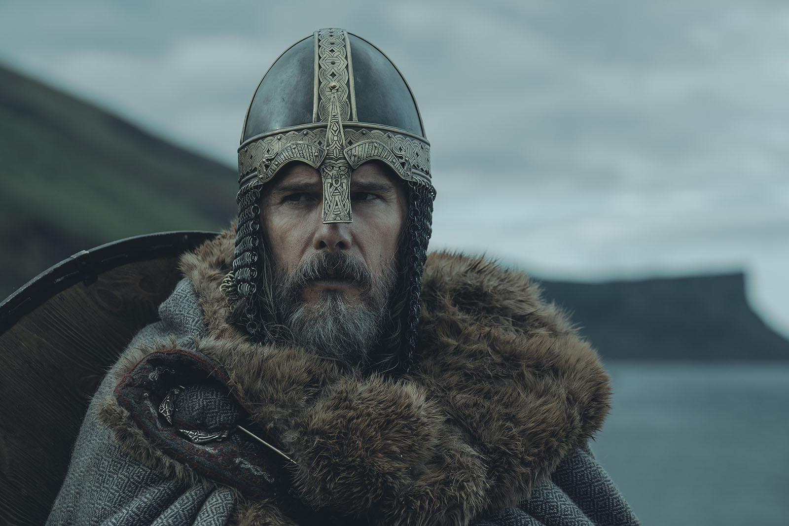 Ethan Hawke as Aurvandil War-Raven in Robert Eggers’ The Northman. Image © Focus Features