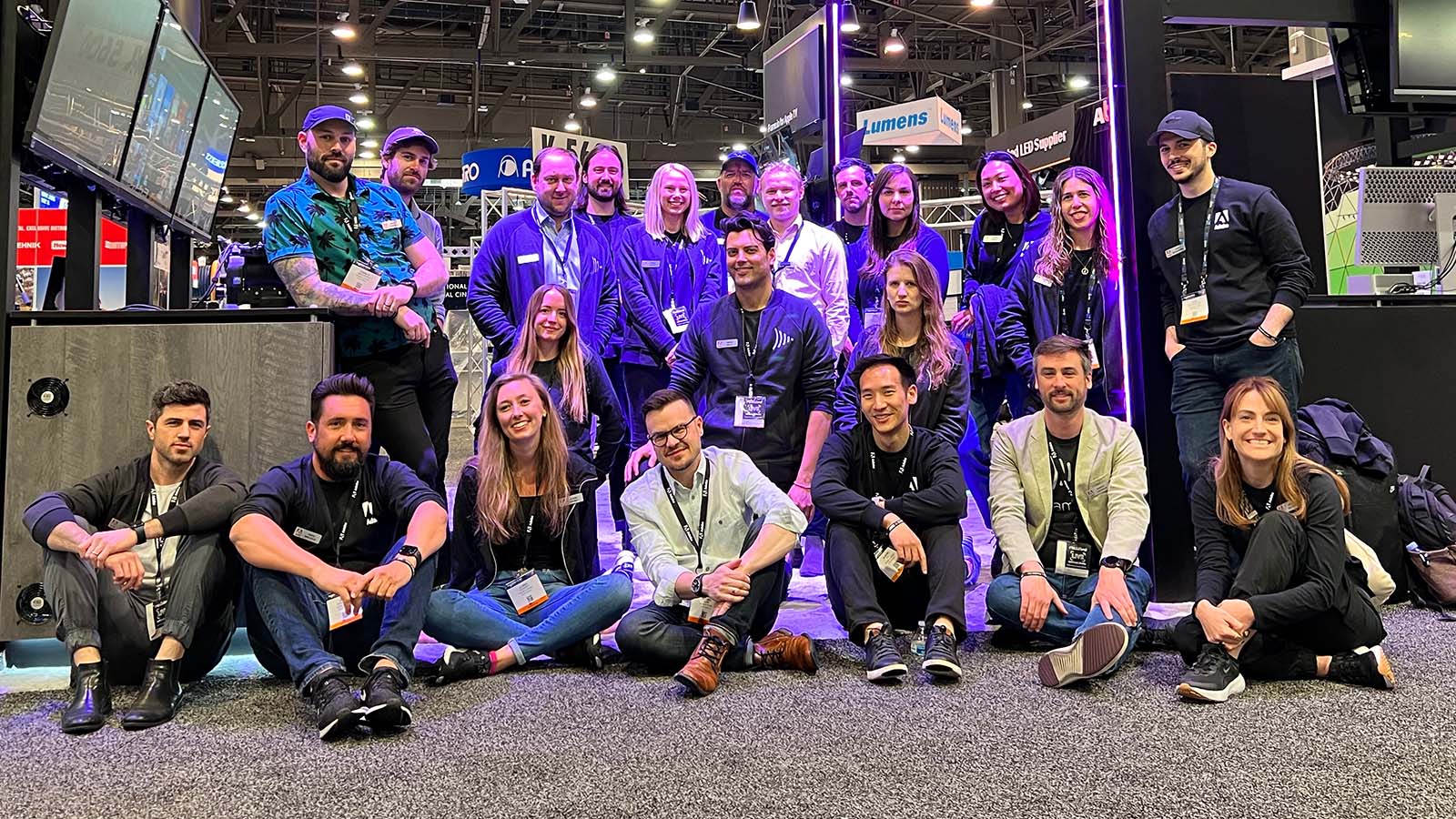 Emery Wells and the Frame.io crew at our booth at NAB 2022