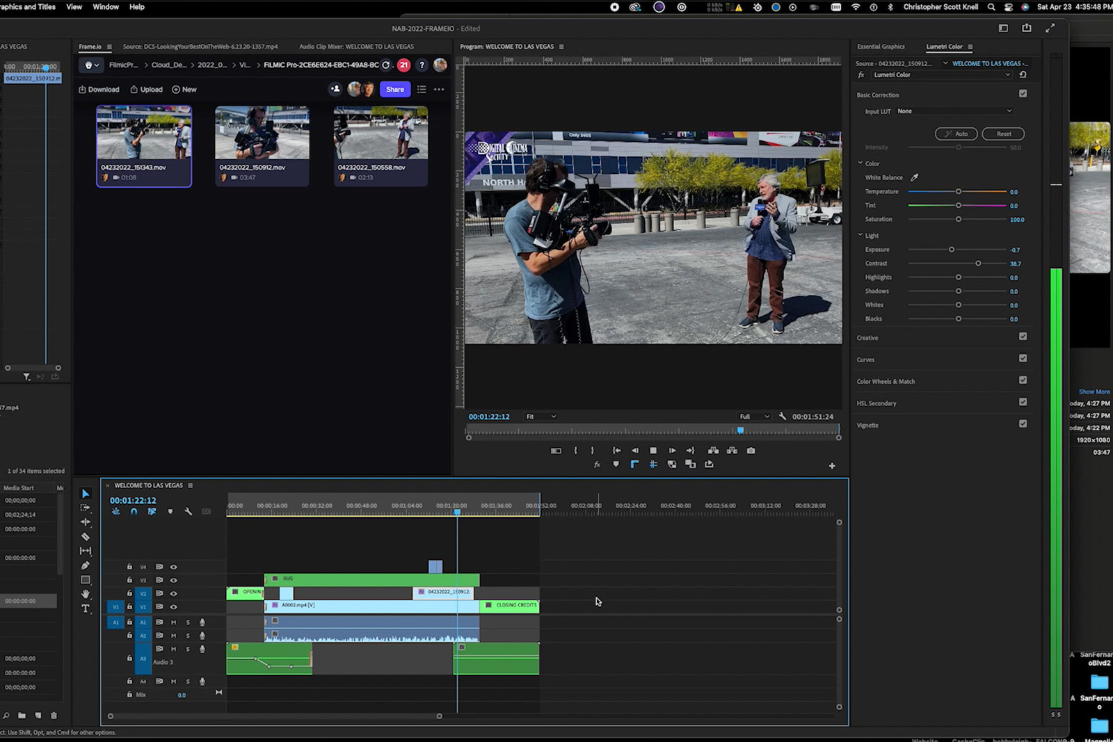 Our editor had the files in Premiere Pro within minutes of us shooting them.