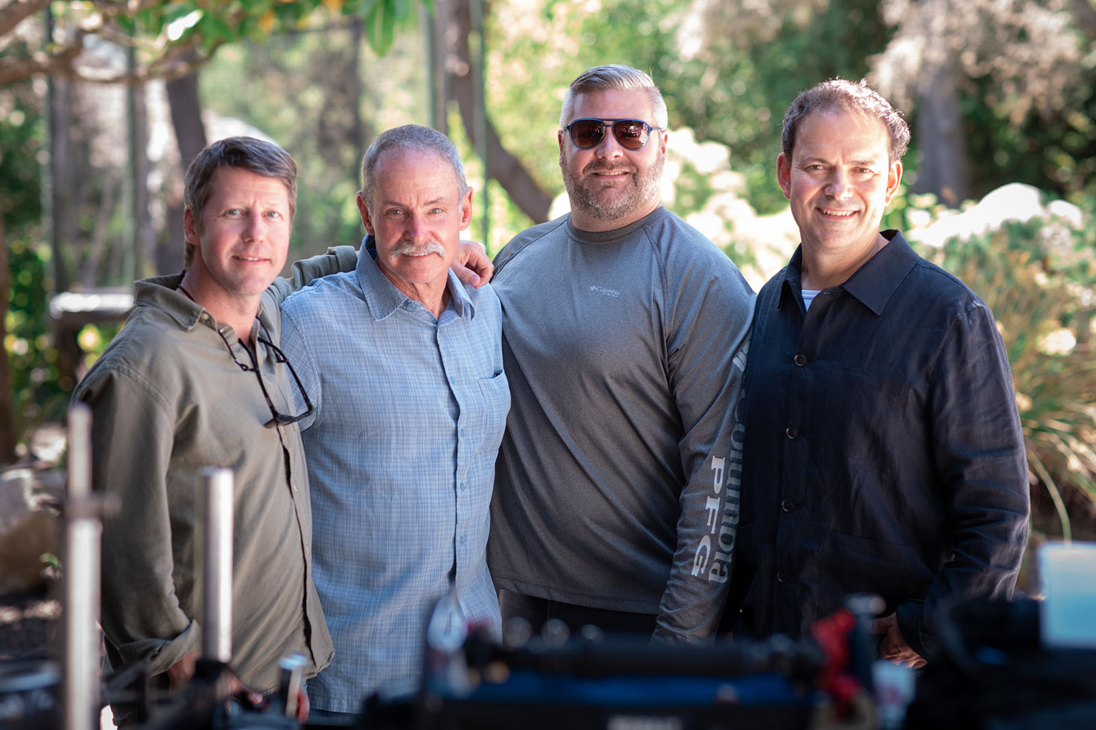 L-R: Cinematographer and V/SPEED co-founder Greg Wilson, pilot John Flanagan, V/SPEED co-founder Mike Knockenhauer, and Wildstar co-executive producer Mark Linfield.